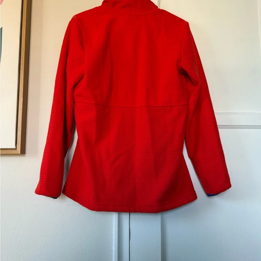 Lands’ End Women’s Fleece Jacket Small Orange & Blue Full-Zip Cozy Layer - Picture 10 of 10